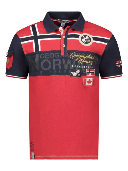 Zdjęcie produktu Geographical Norway Koszulka polo "Karadock" w kolorze czerwonym rozmiar: S
