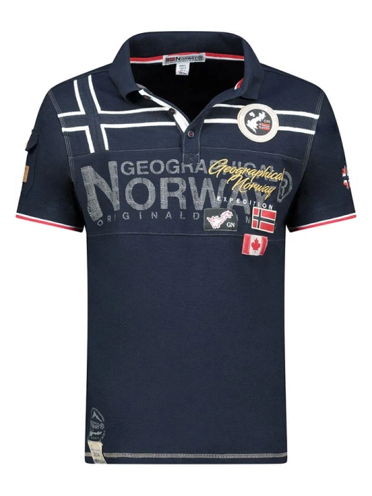 Zdjęcie produktu Geographical Norway Koszulka polo "Karadock" w kolorze granatowym rozmiar: S