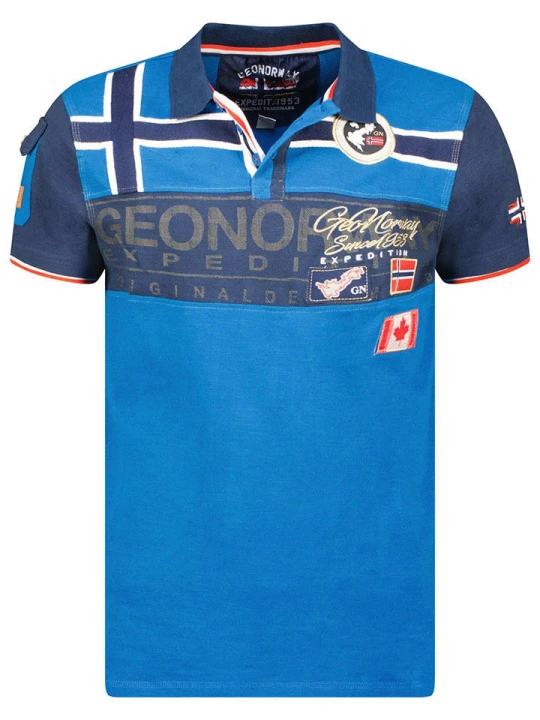 Zdjęcie produktu Geographical Norway Koszulka polo "Karadock" w kolorze niebieskim rozmiar: 152