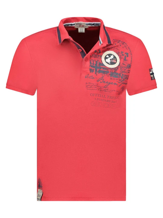Zdjęcie produktu Geographical Norway Koszulka polo "Karuen" w kolorze czerwonym rozmiar: S