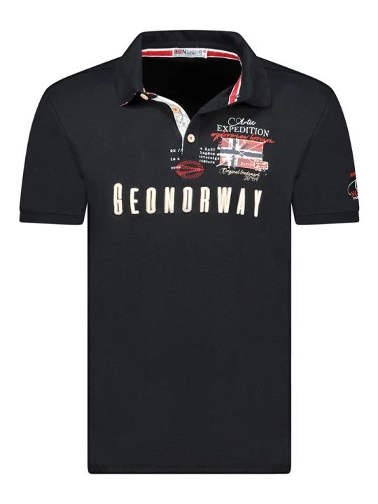 Zdjęcie produktu Geographical Norway Koszulka polo "Kason" w kolorze czarnym rozmiar: S