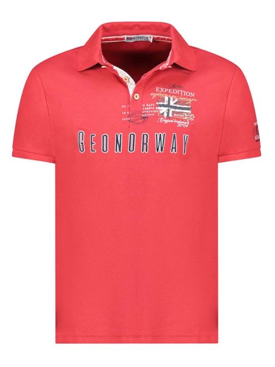 Zdjęcie produktu Geographical Norway Koszulka polo "Kason" w kolorze czerwonym rozmiar: S
