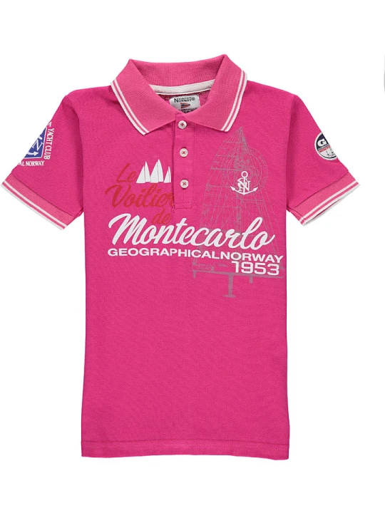 Zdjęcie produktu Geographical Norway Koszulka polo "Katche" w kolorze różowym rozmiar: 140