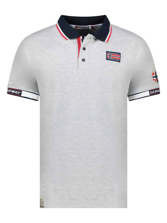 Zdjęcie produktu Geographical Norway Koszulka polo "Kauge" w kolorze szarym rozmiar: S