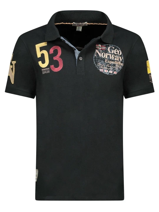Zdjęcie produktu Geographical Norway Koszulka polo "Kelan" w kolorze czarnym rozmiar: S