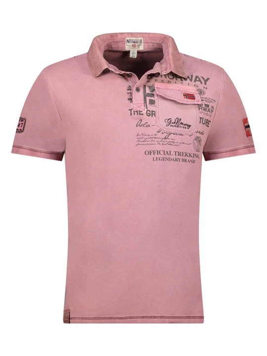Zdjęcie produktu Geographical Norway Koszulka polo "Keony" w kolorze lawendowym rozmiar: M