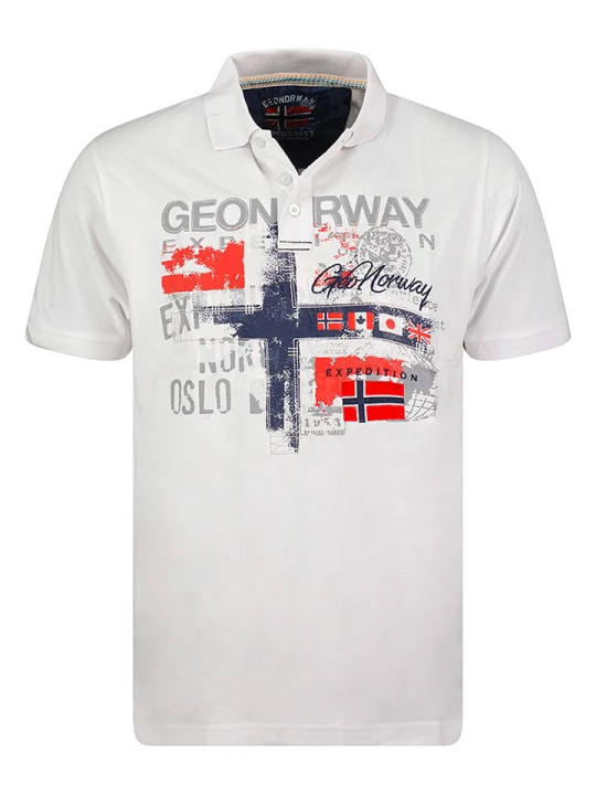 Zdjęcie produktu Geographical Norway Koszulka polo "Ketchup" w kolorze białym rozmiar: 140