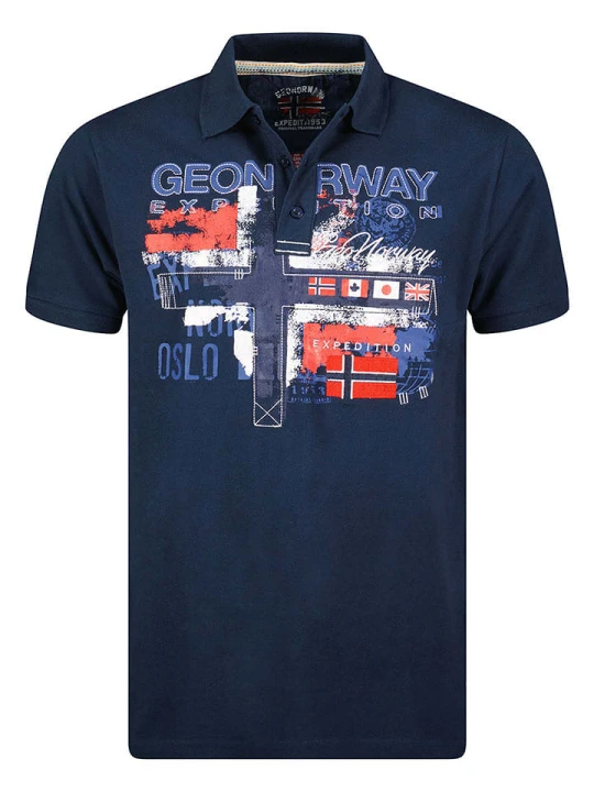 Zdjęcie produktu Geographical Norway Koszulka polo "Ketchup" w kolorze granatowym rozmiar: 140