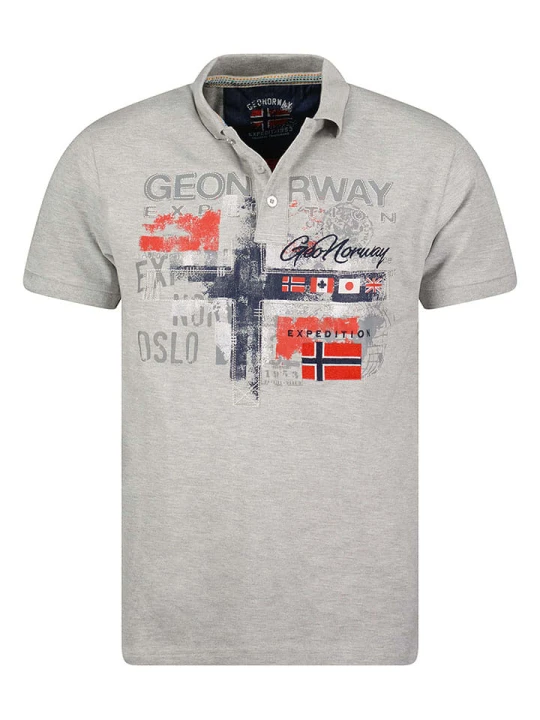 Zdjęcie produktu Geographical Norway Koszulka polo "Ketchup" w kolorze jasnoszarym rozmiar: 140