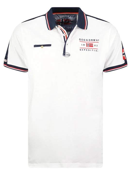 Zdjęcie produktu Geographical Norway Koszulka polo "Kezolo" w kolorze biało-granatowym rozmiar: 128