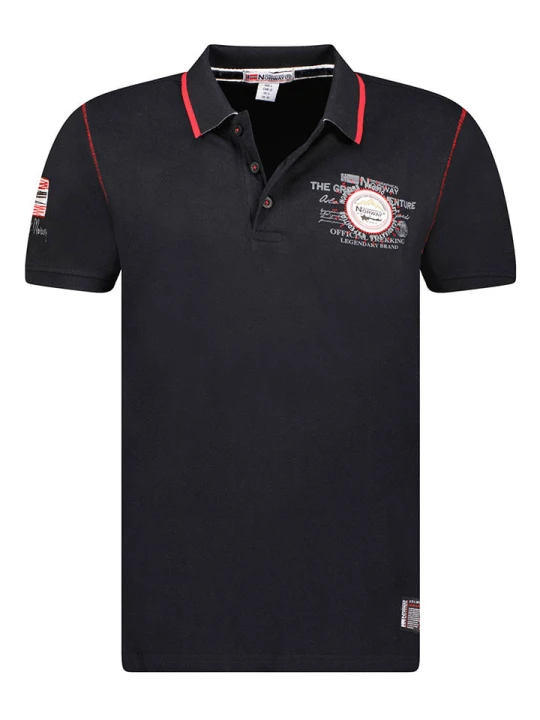 Zdjęcie produktu Geographical Norway Koszulka polo "Kilsvik" w kolorze czarnym rozmiar: S