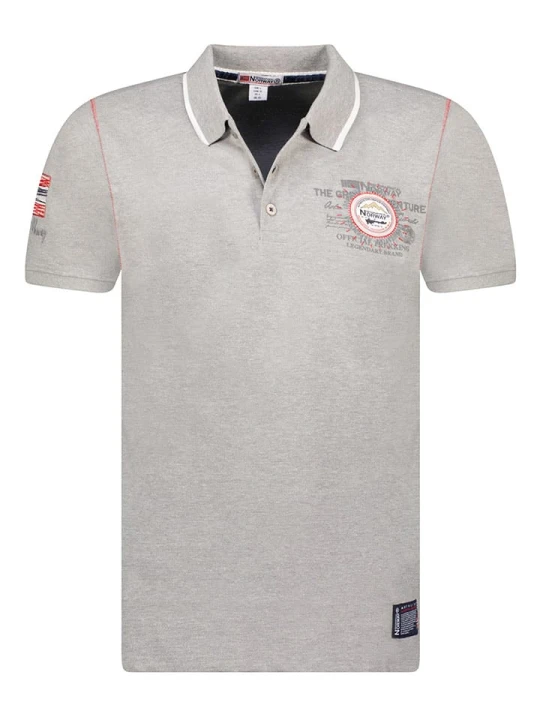 Zdjęcie produktu Geographical Norway Koszulka polo "Kilsvik" w kolorze szarym rozmiar: S