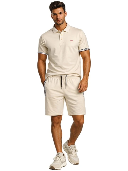 Zdjęcie produktu Geographical Norway Koszulka polo "Koliar" w kolorze beżowym rozmiar: S