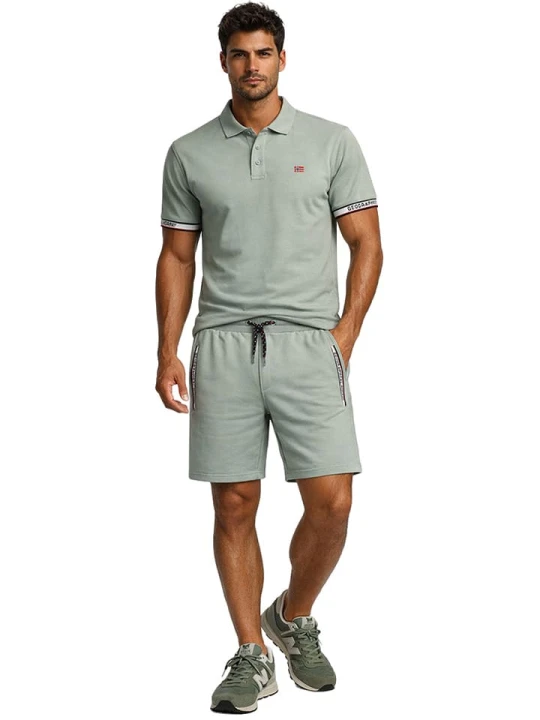 Zdjęcie produktu Geographical Norway Koszulka polo "Koliar" w kolorze zielonym rozmiar: M