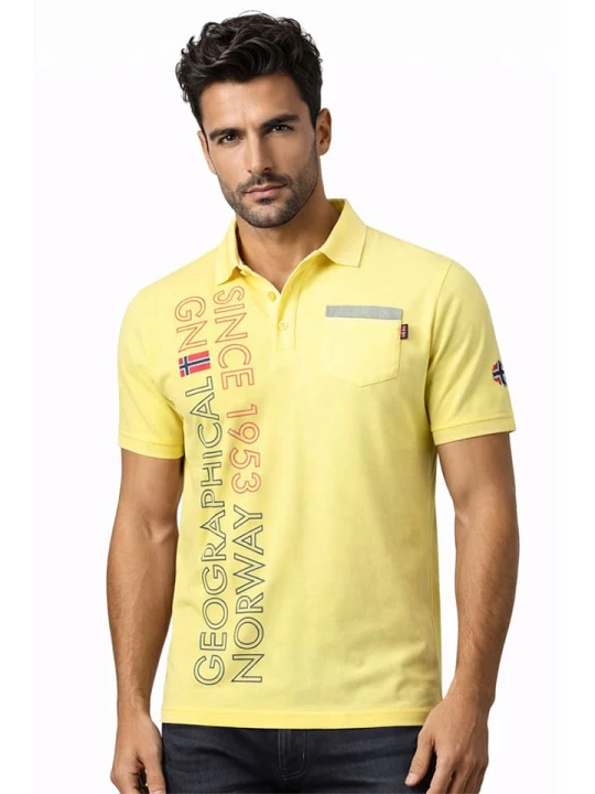 Zdjęcie produktu Geographical Norway Koszulka polo "Konakri" w kolorze żółtym rozmiar: L