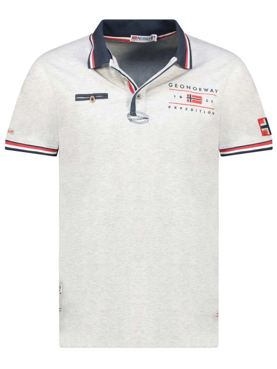Zdjęcie produktu Geographical Norway Koszulka polo "Konbustyble" w kolorze szarym rozmiar: M