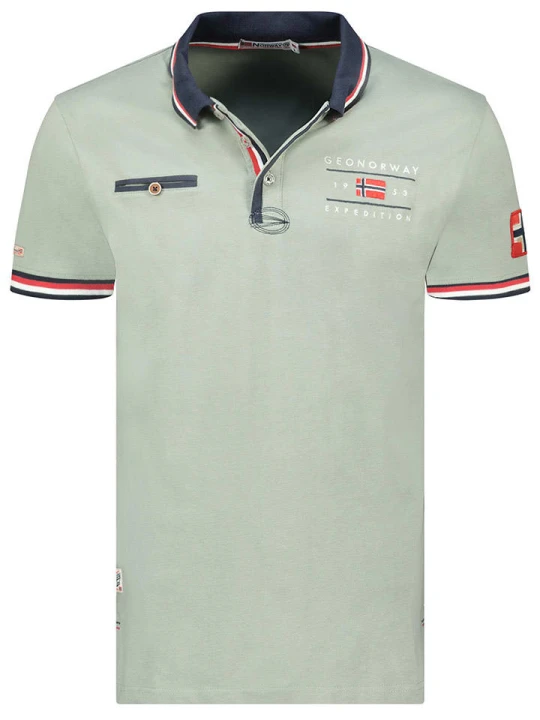 Zdjęcie produktu Geographical Norway Koszulka polo "Konbustyble" w kolorze zielonym rozmiar: S