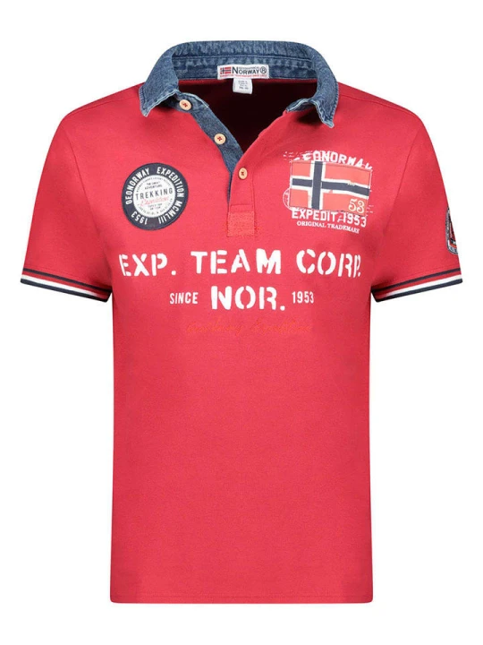 Zdjęcie produktu Geographical Norway Koszulka polo "Koptaine" w kolorze czerwonym rozmiar: S