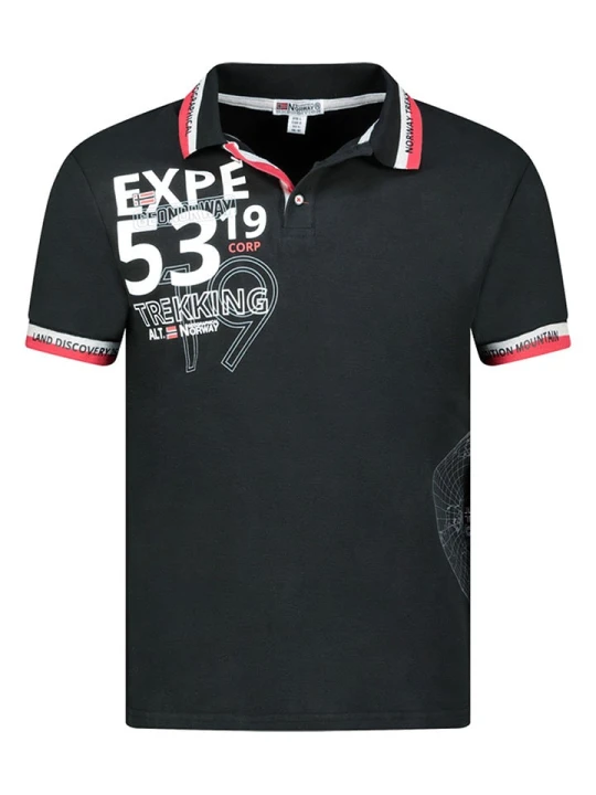 Zdjęcie produktu Geographical Norway Koszulka polo "Krug" w kolorze czarnym rozmiar: S
