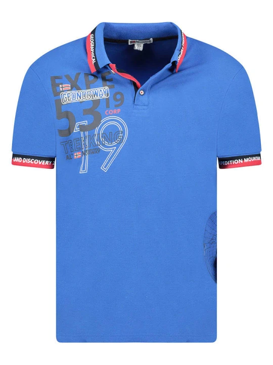 Zdjęcie produktu Geographical Norway Koszulka polo "Krug" w kolorze niebieskim rozmiar: S