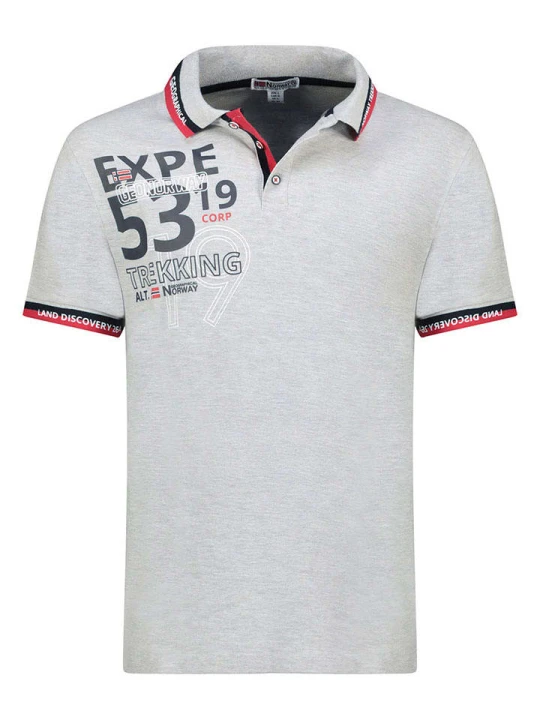 Zdjęcie produktu Geographical Norway Koszulka polo "Krug" w kolorze szarym rozmiar: XL