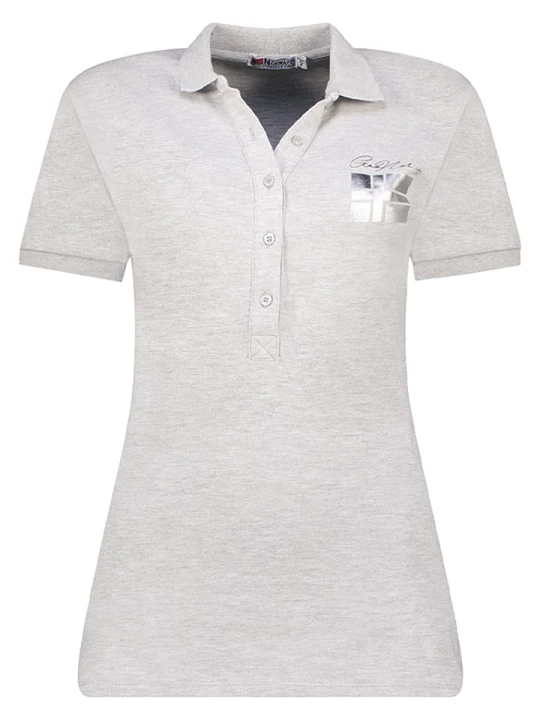 Zdjęcie produktu Geographical Norway Koszulka polo w kolorze jasnoszarym rozmiar: S
