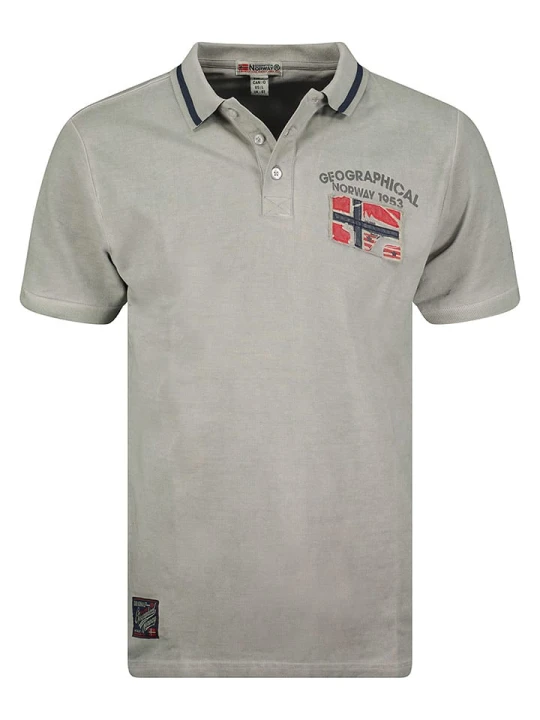 Zdjęcie produktu Geographical Norway Koszulka polo w kolorze szarym rozmiar: S