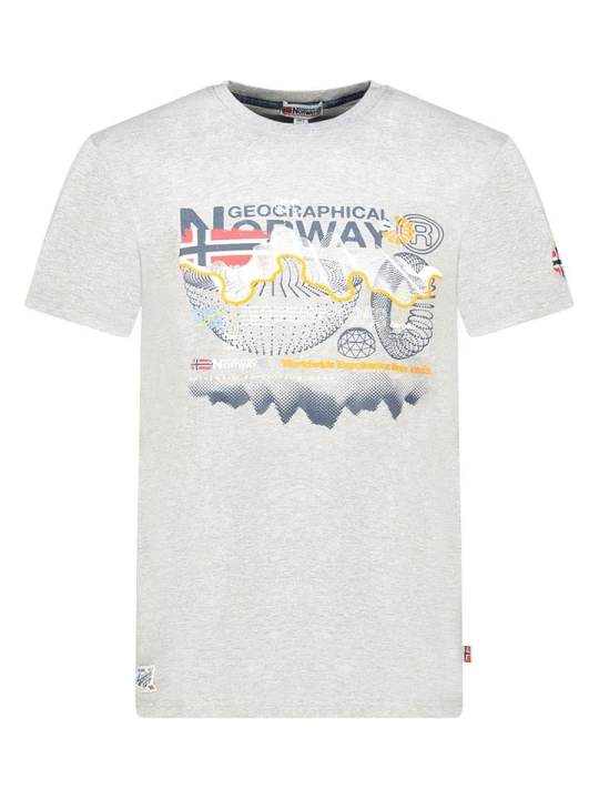 Zdjęcie produktu Geographical Norway Koszulka "Vibe" w kolorze jasnoszarym rozmiar: XL