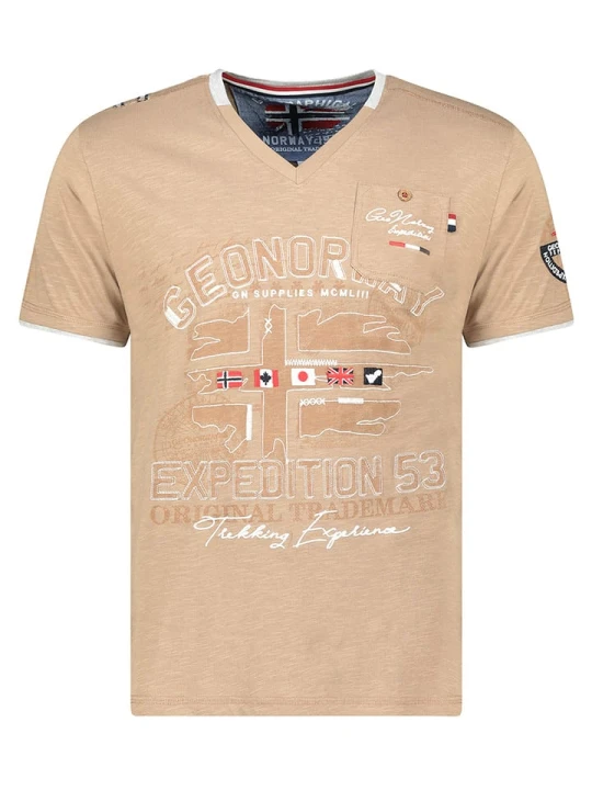 Zdjęcie produktu Geographical Norway Koszulka w kolorze beżowym rozmiar: S