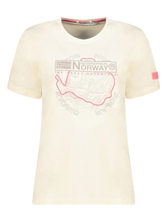 Zdjęcie produktu Geographical Norway Koszulka w kolorze kremowym rozmiar: M