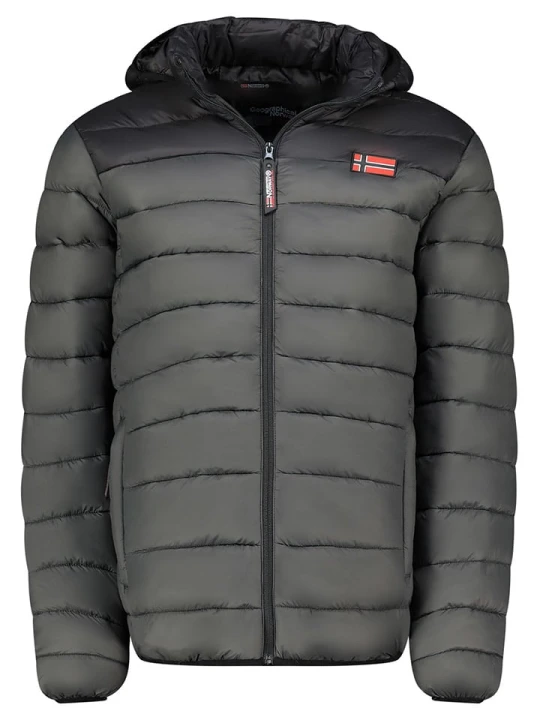 Zdjęcie produktu Geographical Norway Kurtka pikowana "Amigoglerc Hood" w kolorze antracytowo-czarnym rozmiar: 3XL