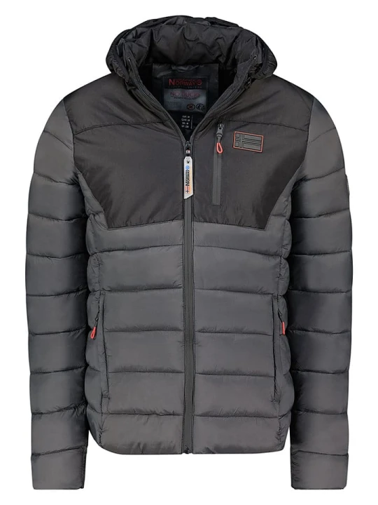 Zdjęcie produktu Geographical Norway Kurtka pikowana "Batilo" w kolorze szaro-czarnym rozmiar: L