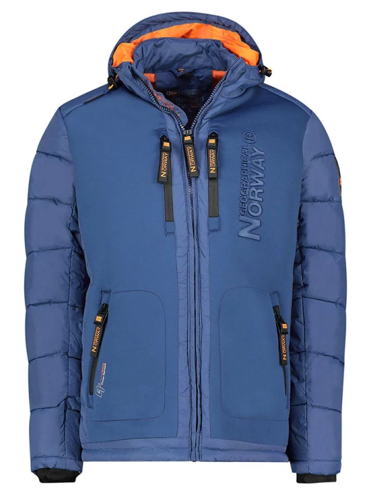 Zdjęcie produktu Geographical Norway Kurtka pikowana "Beachwood" w kolorze niebiesko-pomarańczowym rozmiar: S