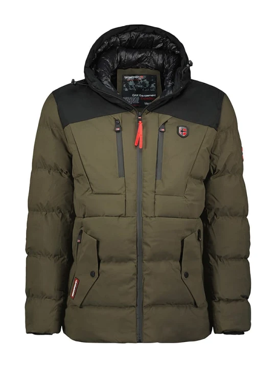 Zdjęcie produktu Geographical Norway Kurtka pikowana "Cachot" w kolorze oliwkowo-czarnym rozmiar: 152