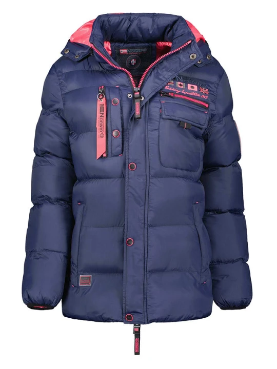 Zdjęcie produktu Geographical Norway Kurtka pikowana "Citernier" w kolorze niebiesko-różowym rozmiar: S
