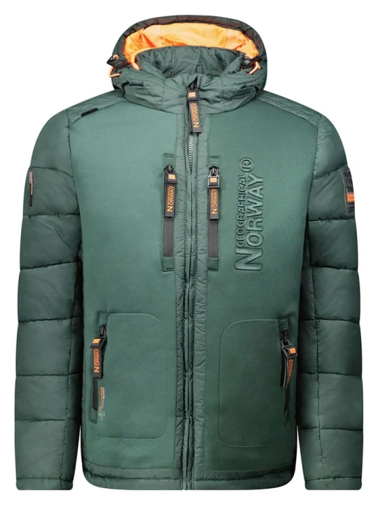 Zdjęcie produktu Geographical Norway Kurtka pikowana w kolorze zielono-pomarańczowym rozmiar: 3XL