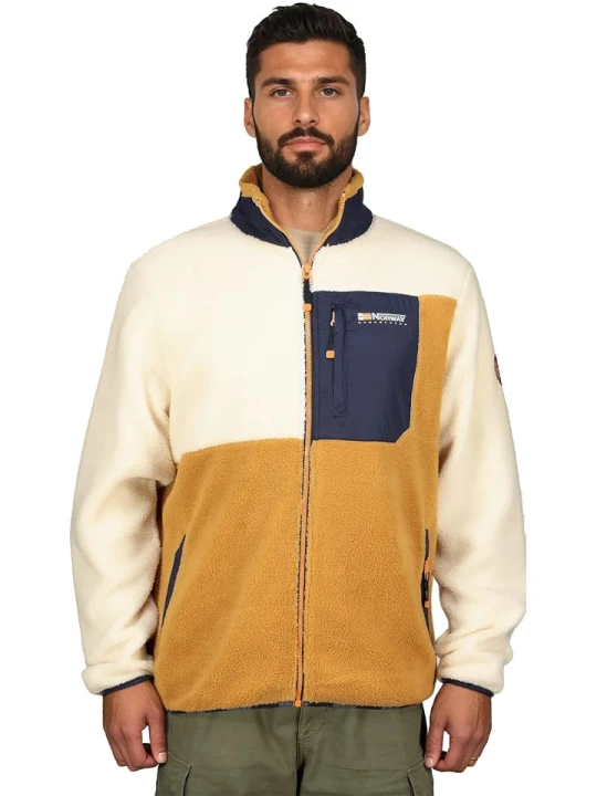 Zdjęcie produktu Geographical Norway Kurtka polarowa "Tarley" w kolorze żółto-kremowym rozmiar: XL