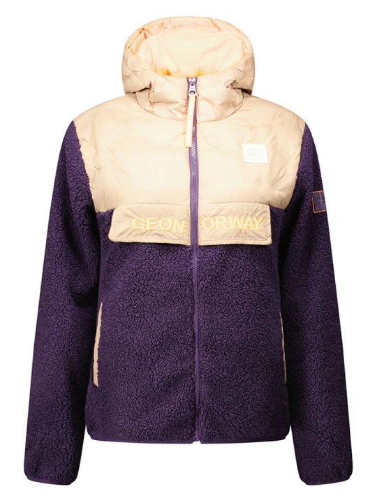 Zdjęcie produktu Geographical Norway Kurtka polarowa "Techic" w kolorze beżowo-fioletowym rozmiar: XL