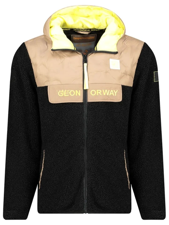 Zdjęcie produktu Geographical Norway Kurtka polarowa "Teclass" w kolorze czarno-beżowym rozmiar: XXL