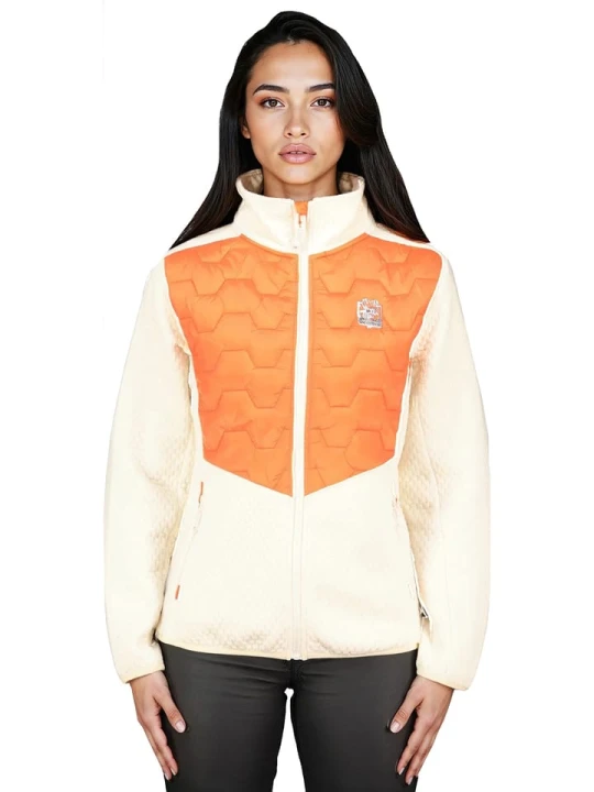 Zdjęcie produktu Geographical Norway Kurtka polarowa "Telsi" w kolorze kremowo-pomarańczowym rozmiar: S