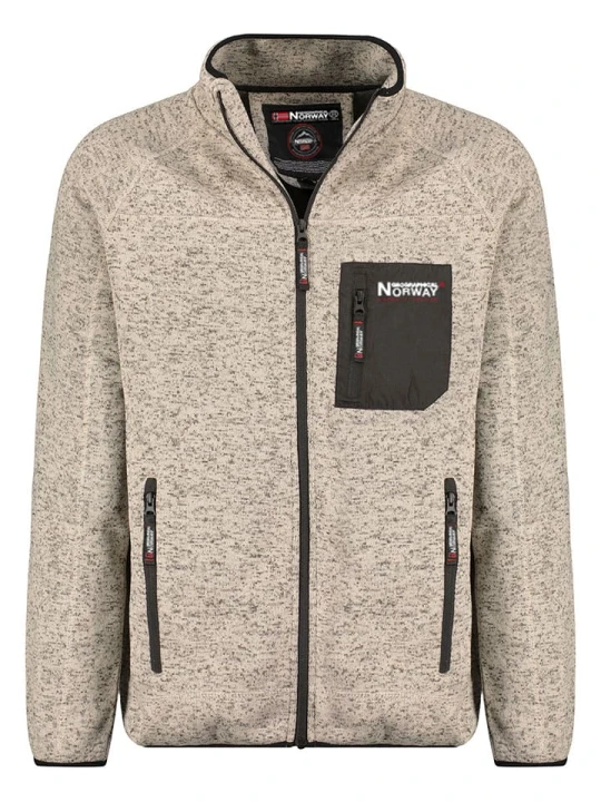 Zdjęcie produktu Geographical Norway Kurtka polarowa "Title" w kolorze beżowo-szarym rozmiar: S