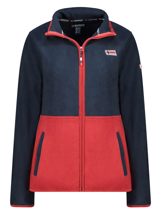 Zdjęcie produktu Geographical Norway Kurtka polarowa "Touki" w kolorze granatowo-czerwonym rozmiar: L