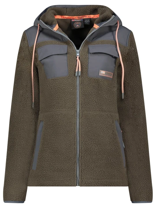 Zdjęcie produktu Geographical Norway Kurtka polarowa "Toulouse" w kolorze oliwkowo-antracytowym rozmiar: XL