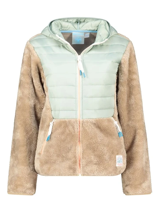 Zdjęcie produktu Geographical Norway Kurtka polarowa "Typologie" w kolorze beżowo-miętowym rozmiar: XXL