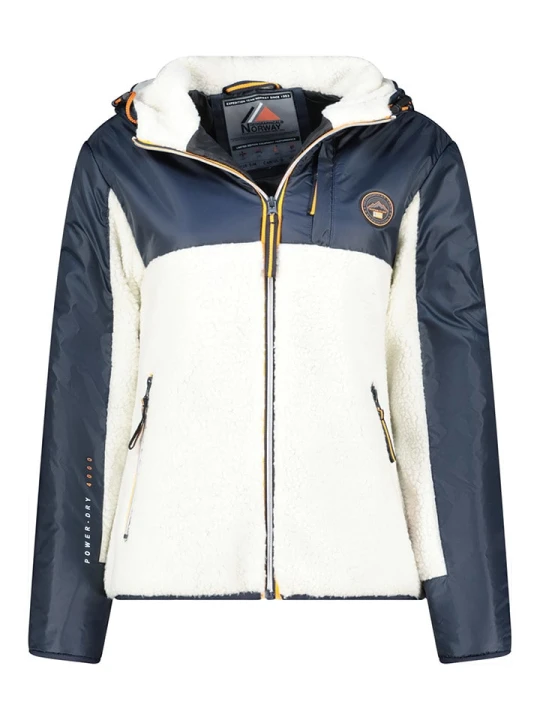 Zdjęcie produktu Geographical Norway Kurtka polarowa "Ulyssim" w kolorze granatowo-białym rozmiar: L