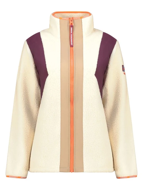 Zdjęcie produktu Geographical Norway Kurtka polarowa "Uriel" w kolorze kremowo-fioletowo-pomarańczowym rozmiar: L