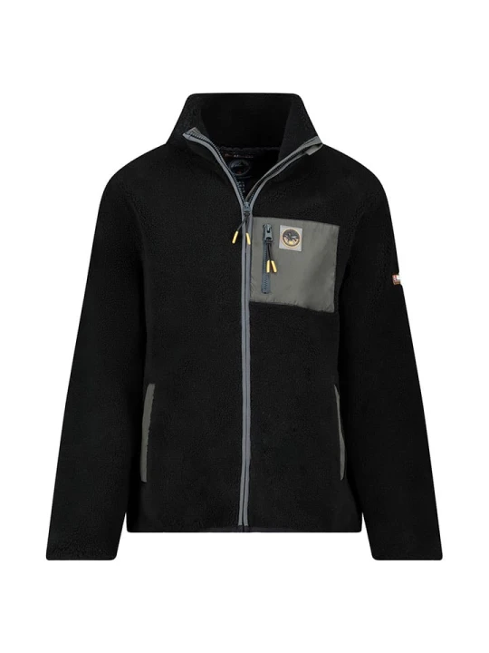 Zdjęcie produktu Geographical Norway Kurtka polarowa "Urock" w kolorze czarno-szarym rozmiar: 128