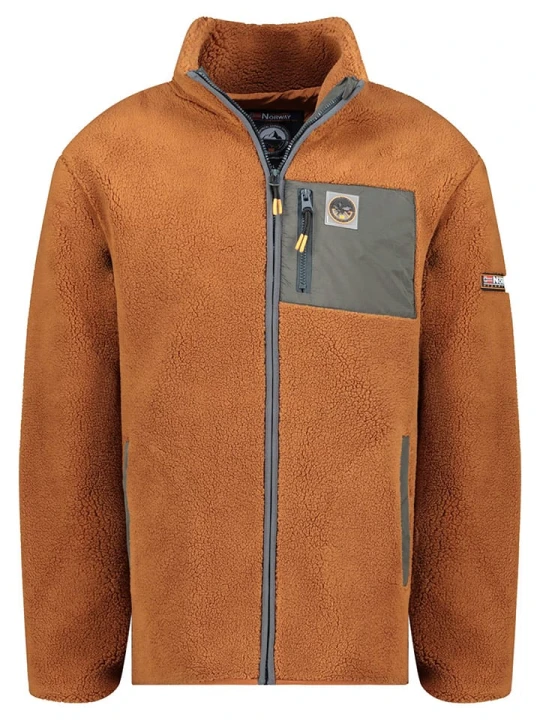 Zdjęcie produktu Geographical Norway Kurtka polarowa "Urock" w kolorze jasnobrązowym rozmiar: S
