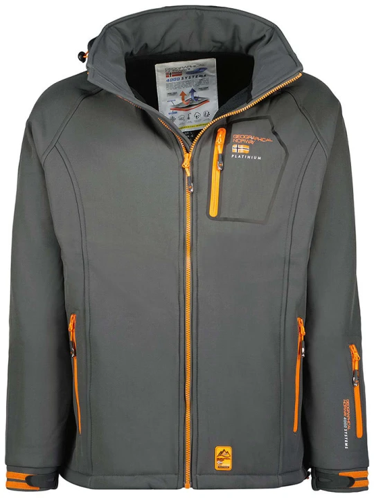Zdjęcie produktu Geographical Norway Kurtka softshellowa "Riziere" w kolorze antracytowym rozmiar: M