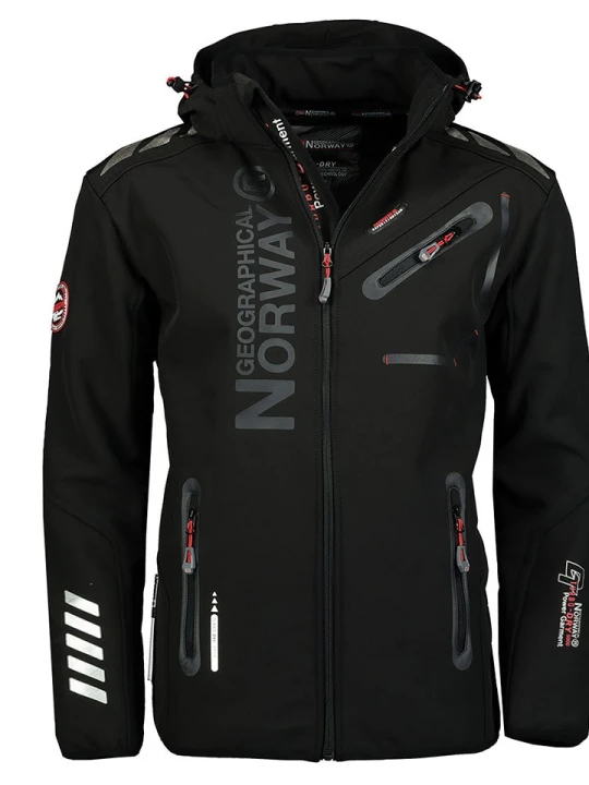 Zdjęcie produktu Geographical Norway Kurtka softshellowa "Royaute" w kolorze czarnym rozmiar: M